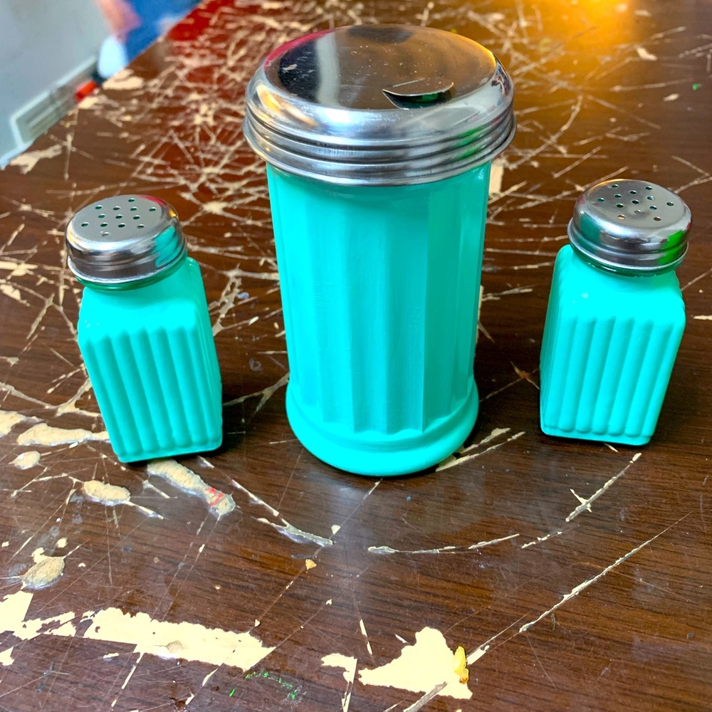 Retro Cabana Stripe Glass Kitchen Set